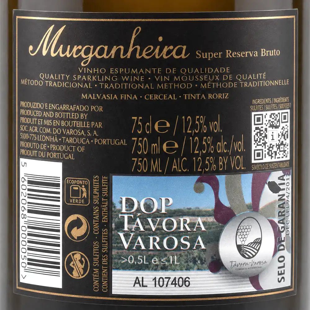 100124 - Murganheira Super Reserve Brut 2022 - Sparkling Wine - Portugal Best Wines