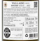 Close-up of a wine bottle label for Vallado Prima Douro D.O.