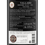 The back of a wine bottle label for Vallado Vallado Sousão Douro D.O.C. 2021
