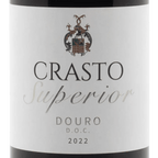 Wine bottle label with 'Crasto Superior Douro D.O.C.' text and year 2022.