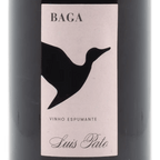 Wine bottle labeled 'Baga Vinho Espumante Luis Pato' with a duck silhouette on a white background