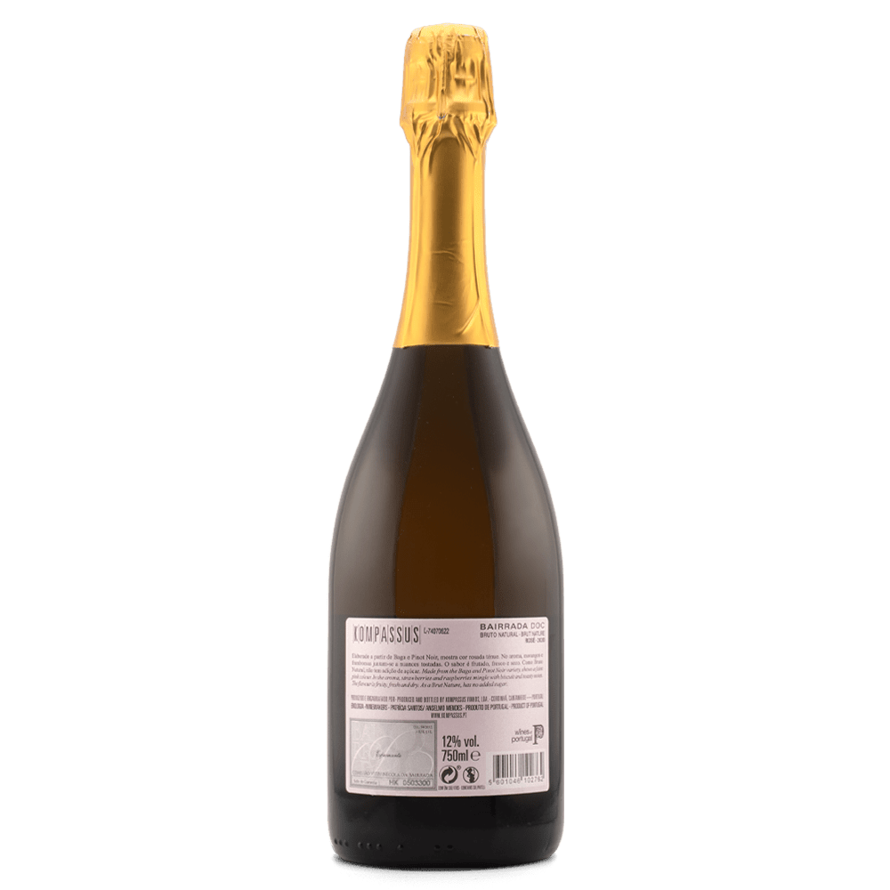 Kompassus Rosé Brut Bairrada Baga Bottle Back