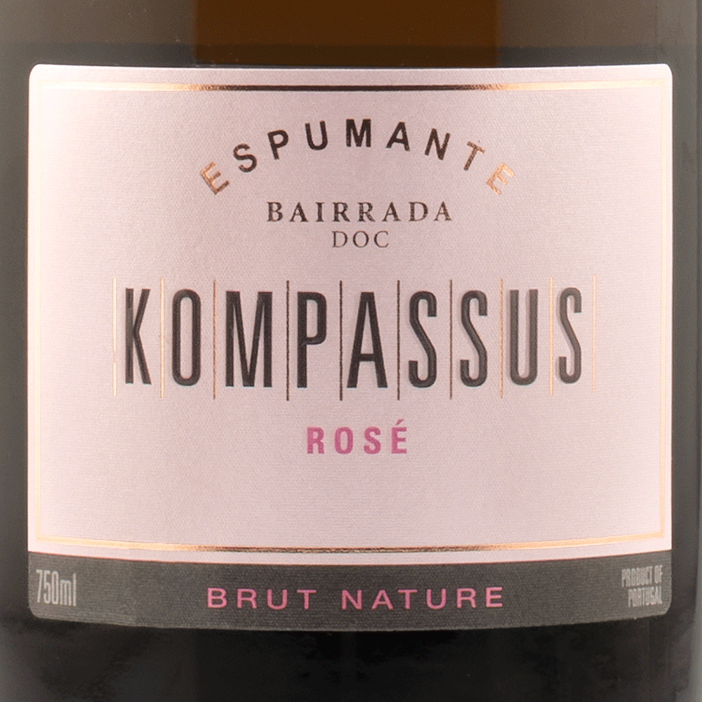 Kompassus Rosé Brut Bairrada Baga Bottle Front Label