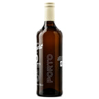 A single bottle of Niepoort white Porto white wine in an amber glass bottle with a cream-colored capsule, shown against a plain white background.
