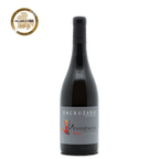 Wine bottle with 'Encruzado' label and Mundus Vini gold medal on a white background