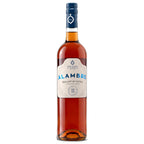 A bottle of Jose Maria de Fonseca Alambre Moscatel de Setúbal, featuring a cream-colored label with blue lettering and a dark blue neck foil, set against a plain white background.