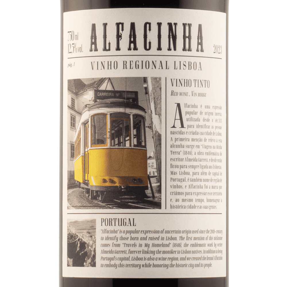 Alfacinha Lisboa red wine label Portugal