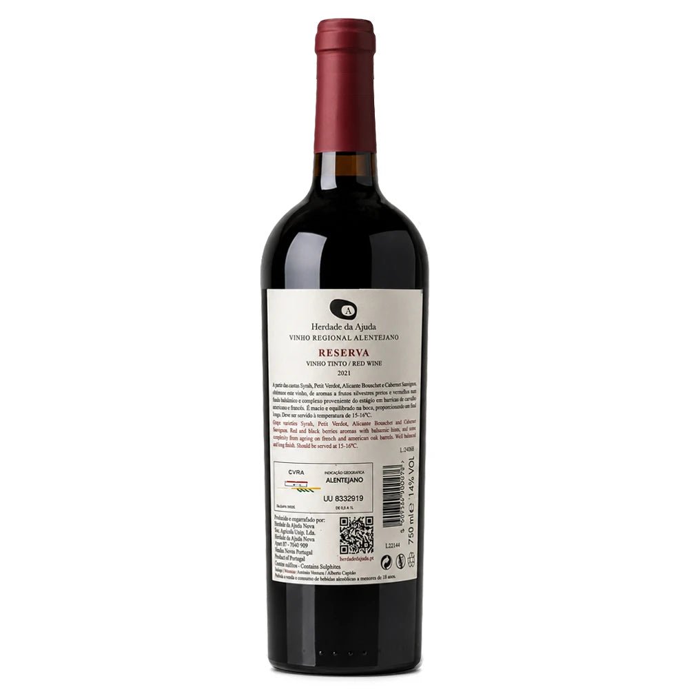Bottle of Ajuda Reserva red wine