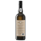 A bottle of Quinta da Vacaria White Extra Dry Porto shown from the back, featuring a beige label and a dark glass bottle on a white background.