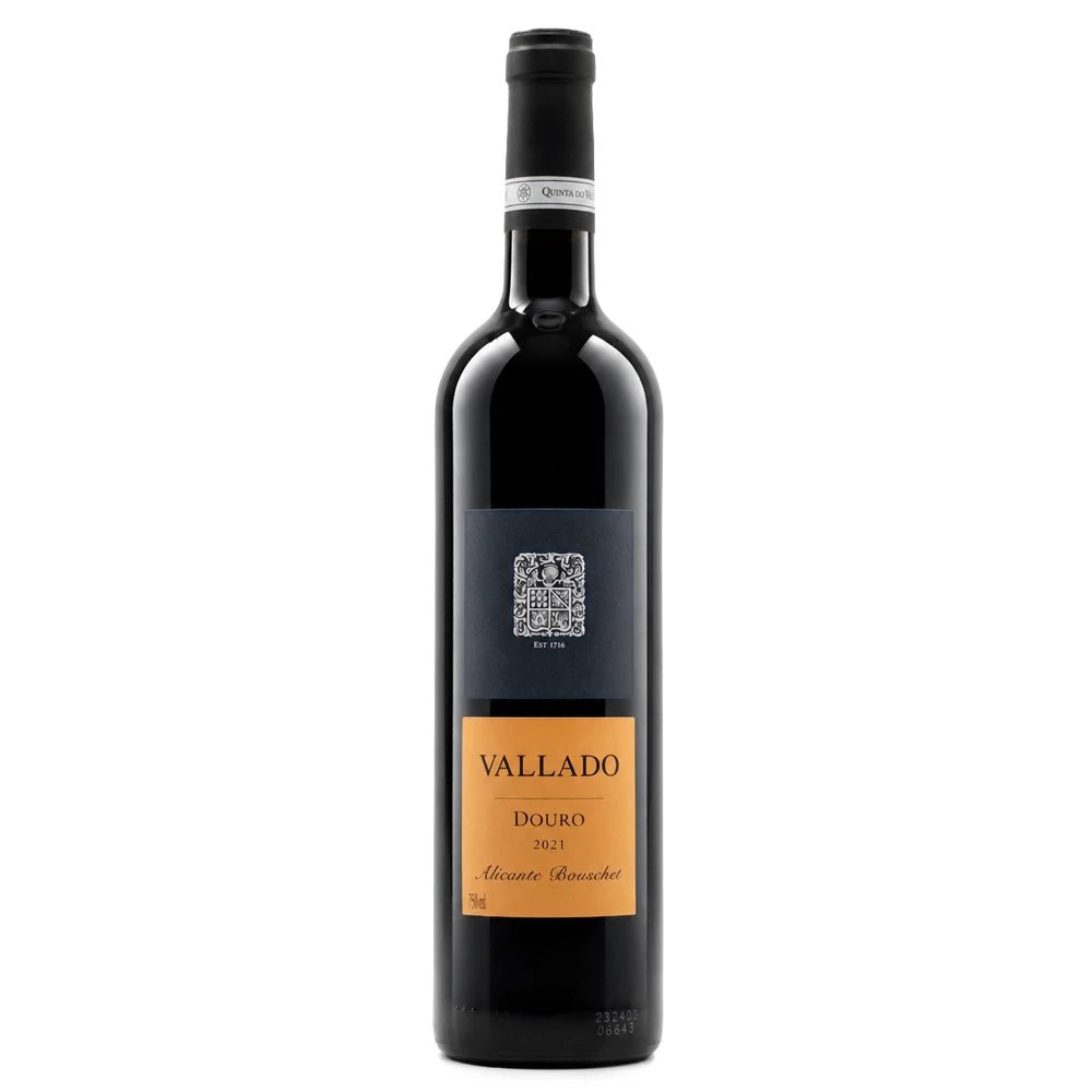 A bottle of Vallado-Alicante-Bouschet red wine