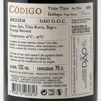 A close-up of a wine label for Codigo-origem Dão D.O.