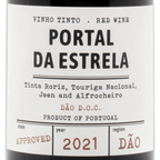 Wine label for 'Portal da Estrela' red wine with details on grape varieties and production year.