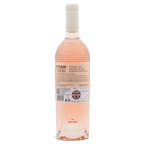 Rose wine bottle with visible label on a white background