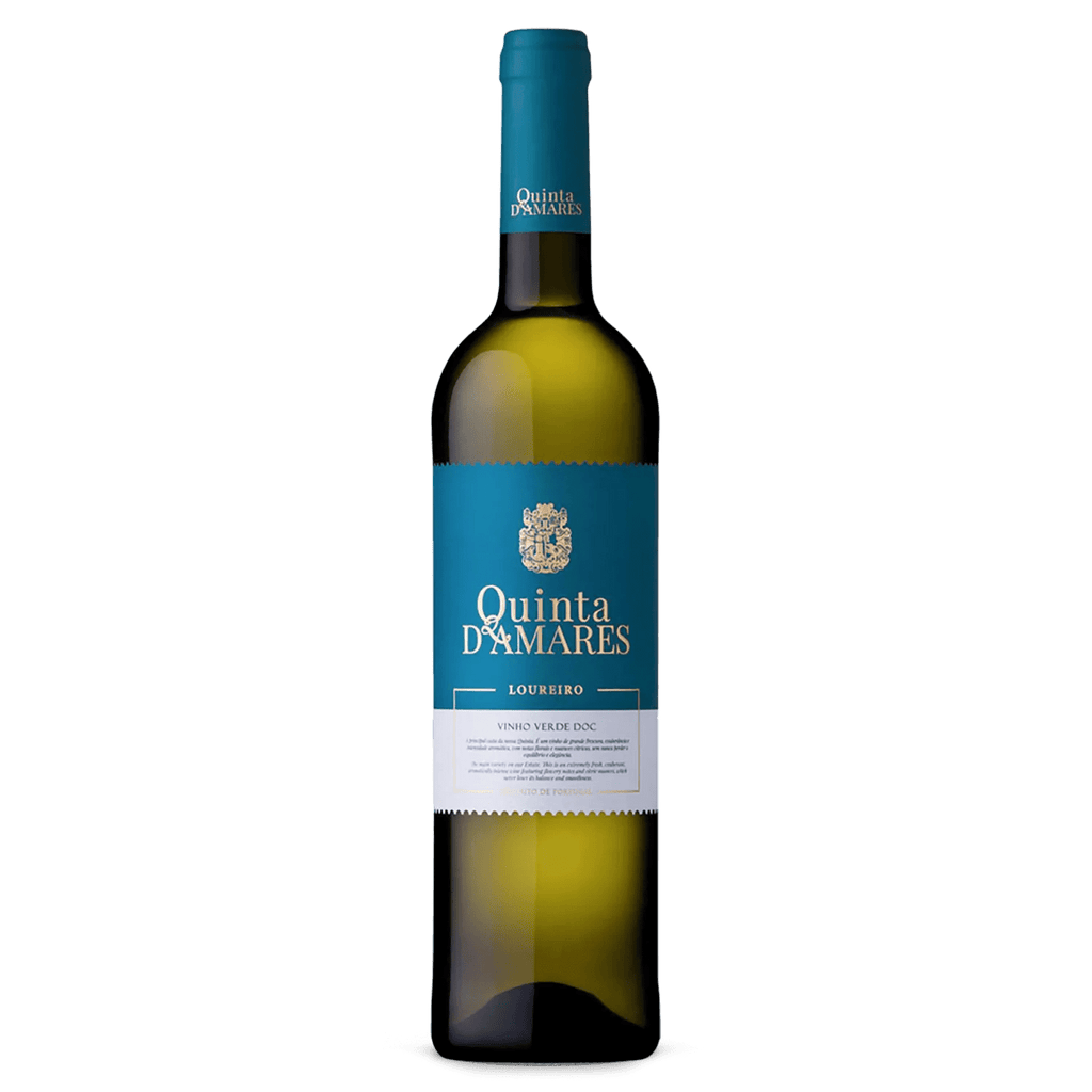 Quinta d'Amares Loureito wine bottle. Front view