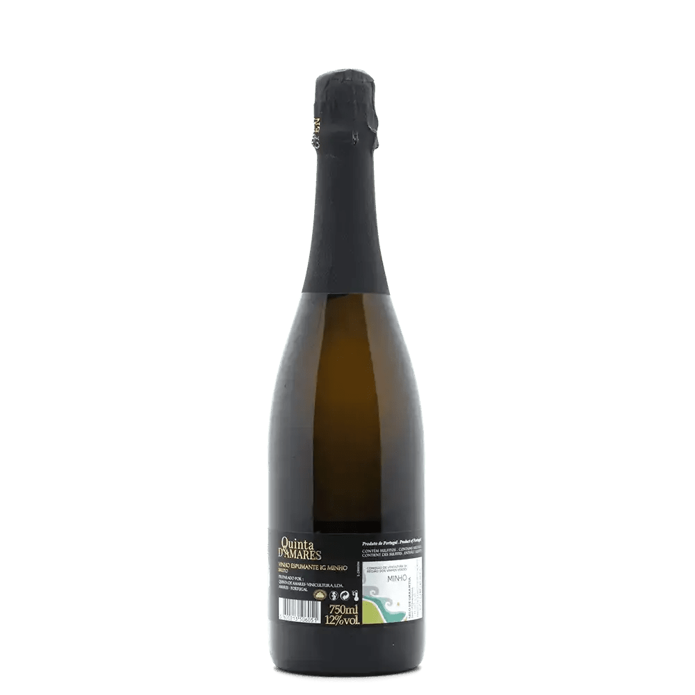 quinta-damares-brut-limited-edition Wine bottle with a black label on a white background