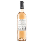 A bottle of Arca Nova Rosé wine, showing the back of the glass bottle with its label and black capsule, on a white background.