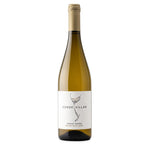 A bottle of Conde Vilar Vinho Verde (Blanco) white wine on a solid white background. The bottle is filled with pale golden-yellow wine, featuring a white label with a black dotted wine glass graphic and a beige foil cap.