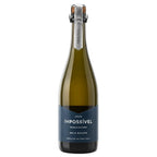 Bottle of Impossivel sparkling wine on a white background