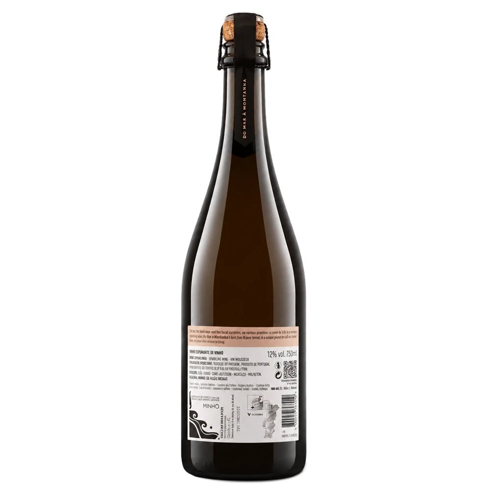 Bottle of Rosé Almanua Brut sparkling wine on a white background