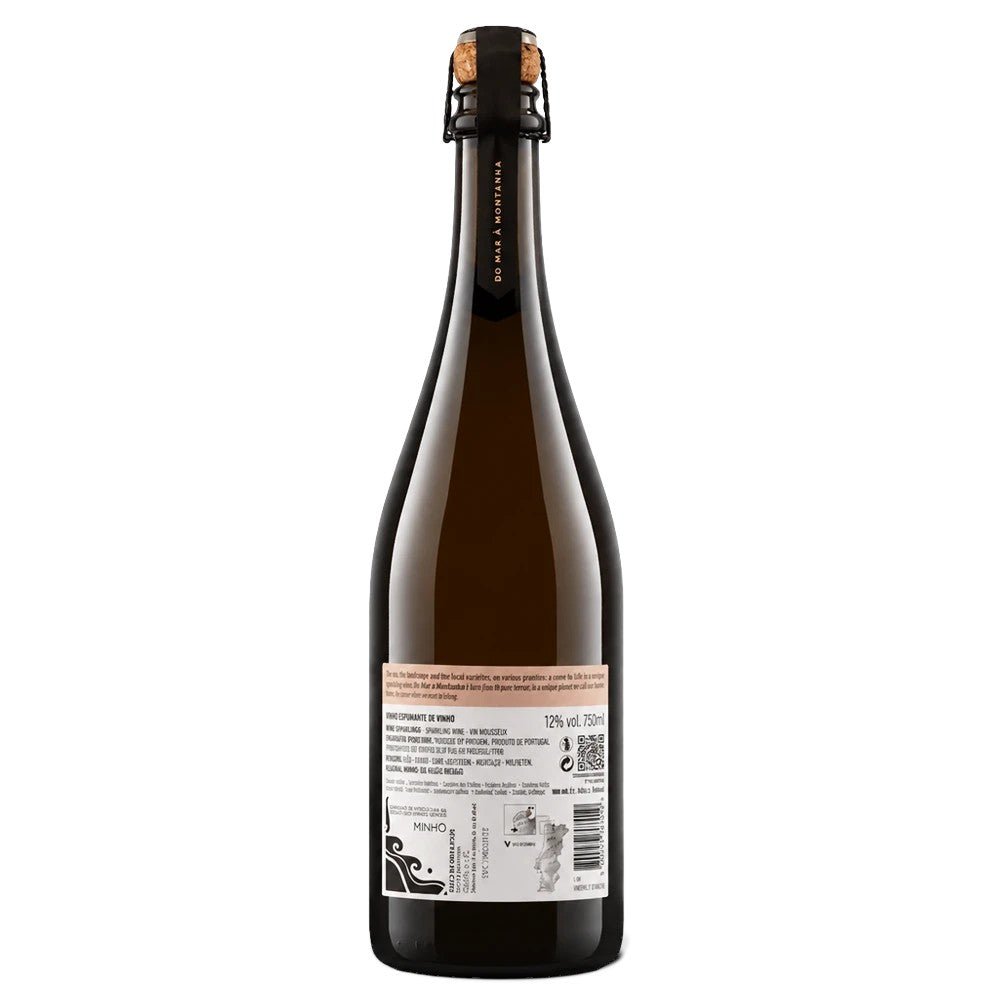 Bottle of Rosé Almanua Brut sparkling wine on a white background