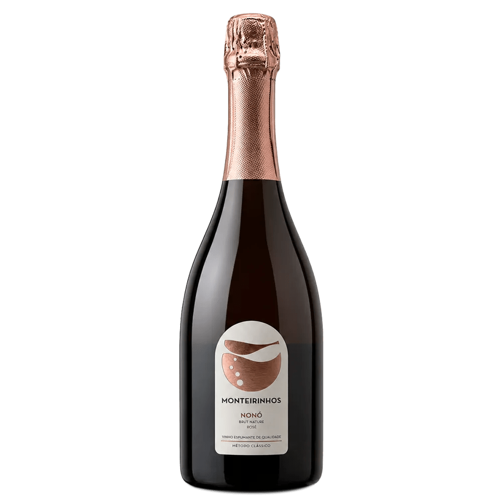 Bottle of Monteirinhos Nonô sparkling wine on a white background