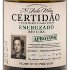 Close-up of a wine label for No Rules Wines Certidão Encruzado D·O.O.