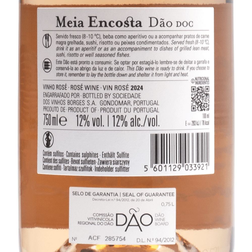 Wine bottle label with text and branding on a brown background - Portugal Best Wines