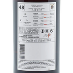 Madeira wine bottle label with text and symbols on a white background