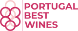 Logo for 'Portugal Best Wines' with pink text and circular design on a green background