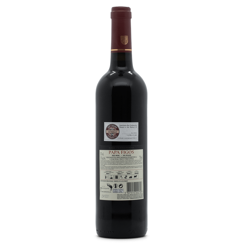 Papa Figos Douro red wine bottle rear view Casa Ferreirinha Portugal